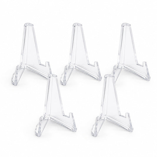 Clear Acrylic Card Display Stands – 5 Piece Set